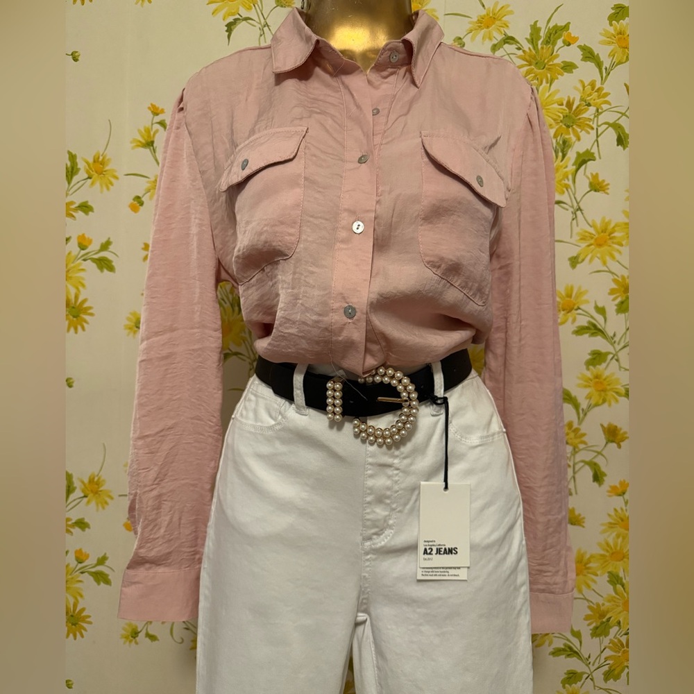 Muy Muy Fancy collection Long sleeve Pink Button-Up Shirt size L